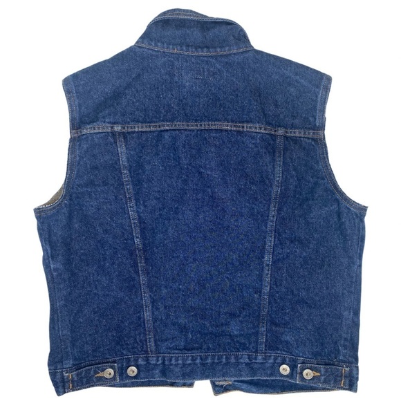 Vintage Express Rigid Denim Jean Vest Women’s Sz L - Picture 2 of 7